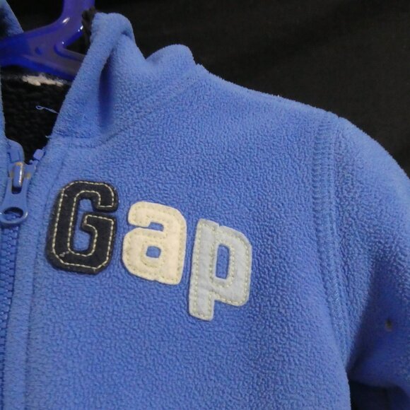 GAP | 18- 24 months | Blue Fleece Zip-Up Hoodie | Navy Furry Fleece Lining - Picture 6 of 15